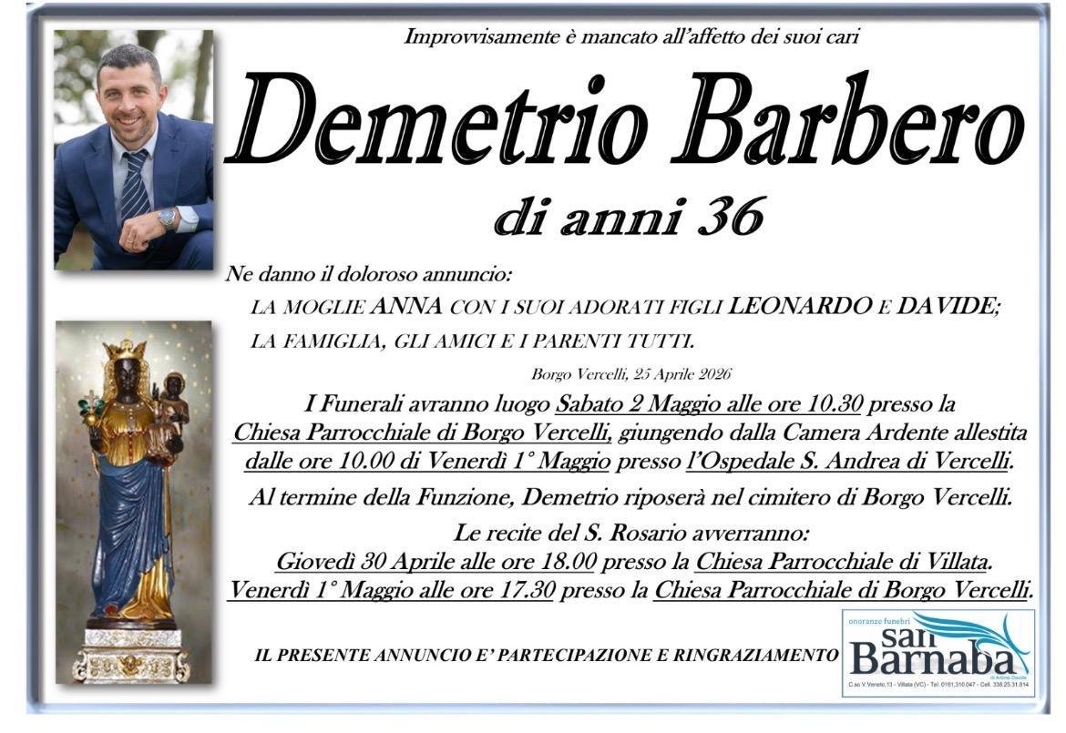 Lutto per la scomparsa di Demetrio